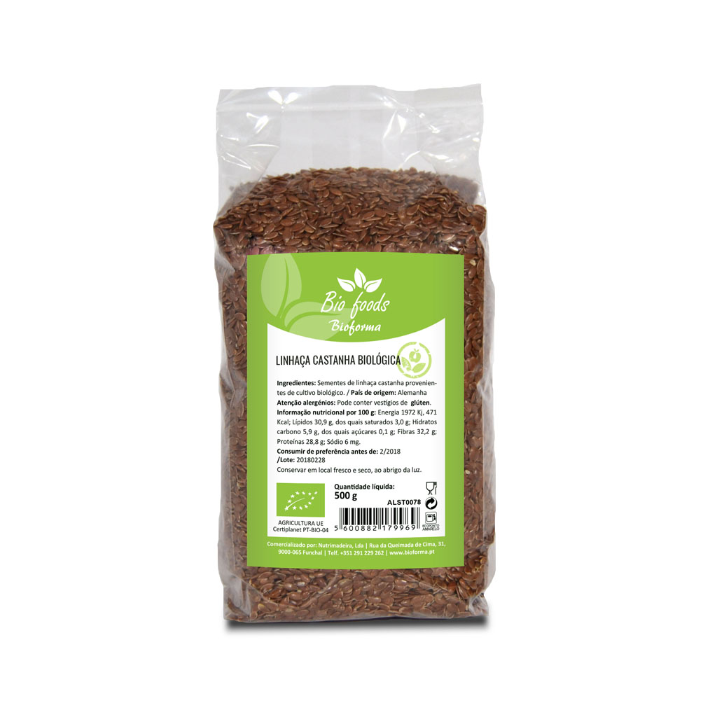 Sementes Linhaça castanha bio 500g bioforma